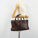 LOEWE Amazona 36 Handtas Leer Bruin Zilver Auth 186080V-25