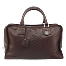 LOEWE Amazona 36 Handtas Leer Bruin Zilver Auth 186080V-13