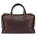 LOEWE Amazona 36 Handtas Leer Bruin Zilver Auth 186080V-2