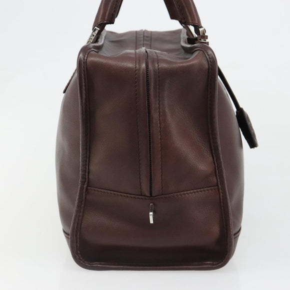 LOEWE Amazona 36 Handtas Leer Bruin Zilver Auth 186080V