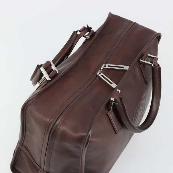 LOEWE Amazona 36 Handtas Leer Bruin Zilver Auth 186080V