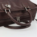 LOEWE Amazona 36 Handtas Leer Bruin Zilver Auth 186080V-7
