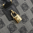 LOEWE Anagram Amazona 36 Hand Bag PVC Black Gold Auth 186081A-17