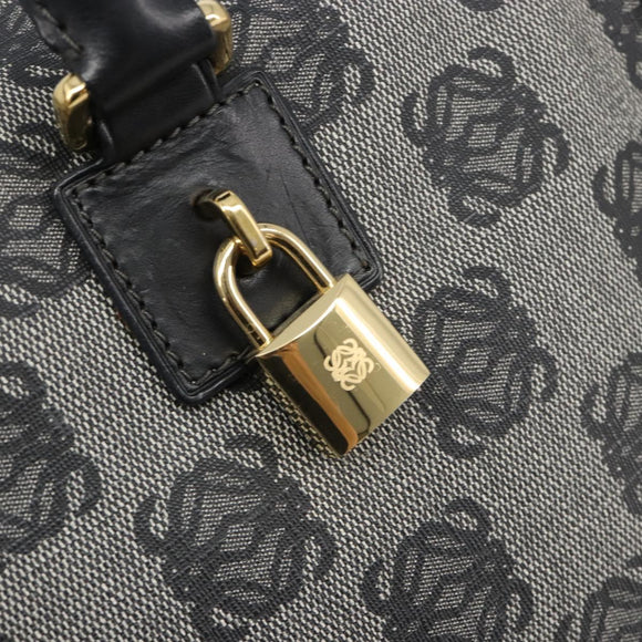 LOEWE Anagram Amazona 36 Hand Bag PVC Black Gold Auth 186081A