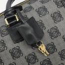 LOEWE Anagram Amazona 36 Hand Bag PVC Black Gold Auth 186081A-18