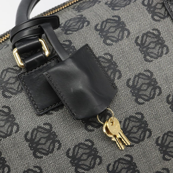 LOEWE Anagram Amazona 36 Hand Bag PVC Black Gold Auth 186081A