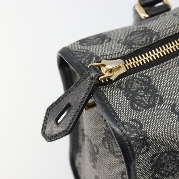 LOEWE Anagram Amazona 36 Hand Bag PVC Black Gold Auth 186081A