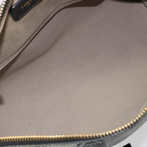 LOEWE Anagram Amazona 36 Hand Bag PVC Black Gold Auth 186081A