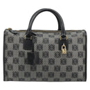 LOEWE Anagram Amazona 36 Hand Bag PVC Black Gold Auth 186081A-13