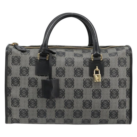 LOEWE Anagram Amazona 36 Hand Bag PVC Black Gold Auth 186081A