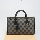 LOEWE Anagram Amazona 36 Hand Bag PVC Black Gold Auth 186081A-12