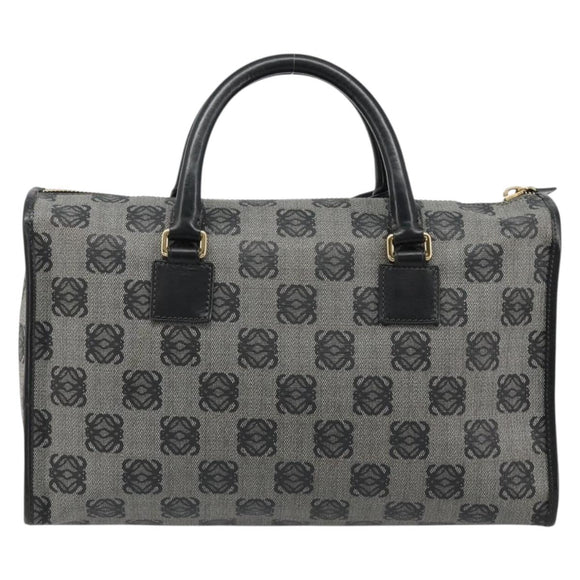 LOEWE Anagram Amazona 36 Hand Bag PVC Black Gold Auth 186081A