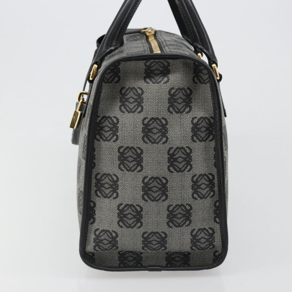 LOEWE Anagram Amazona 36 Hand Bag PVC Black Gold Auth 186081A