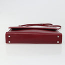 GUCCI Hand Bag Leather Red Silver Auth 186083-10