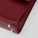 GUCCI Hand Bag Leather Red Silver Auth 186083-11