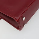 GUCCI Hand Bag Leather Red Silver Auth 186083-14