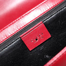 GUCCI Hand Bag Leather Red Silver Auth 186083-17