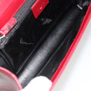 GUCCI Hand Bag Leather Red Silver Auth 186083-18