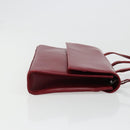 GUCCI Hand Bag Leather Red Silver Auth 186083-4