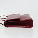 GUCCI Hand Bag Leather Red Silver Auth 186083-5