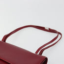 GUCCI Hand Bag Leather Red Silver Auth 186083-9