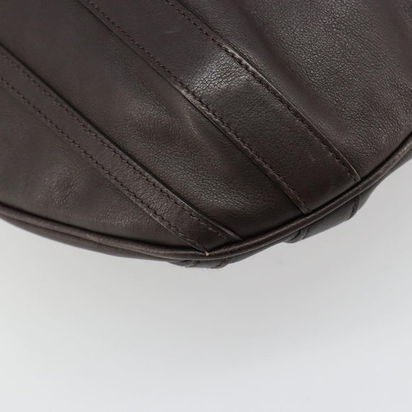 GUCCI Hand Bag Leather 2way Outlet Brown Silver 268641 Auth 186084A