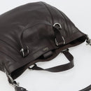 GUCCI Hand Bag Leather 2way Outlet Brown Silver 268641 Auth 186084A-6
