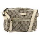 GUCCI GG Supreme Shoulder Bag PVC White Gold 201447 Auth 186085-1