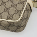 GUCCI GG Supreme Shoulder Bag PVC White Gold 201447 Auth 186085-14