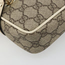 GUCCI GG Supreme Shoulder Bag PVC White Gold 201447 Auth 186085-15
