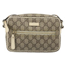 GUCCI GG Supreme Shoulder Bag PVC White Gold 201447 Auth 186085-13