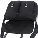 PRADA Shoulder Bag Nylon Black Silver Auth 186088A-21