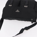 PRADA Shoulder Bag Nylon Black Silver Auth 186088A-6