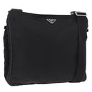 PRADA Shoulder Bag Nylon Black Silver Auth 186089A-1