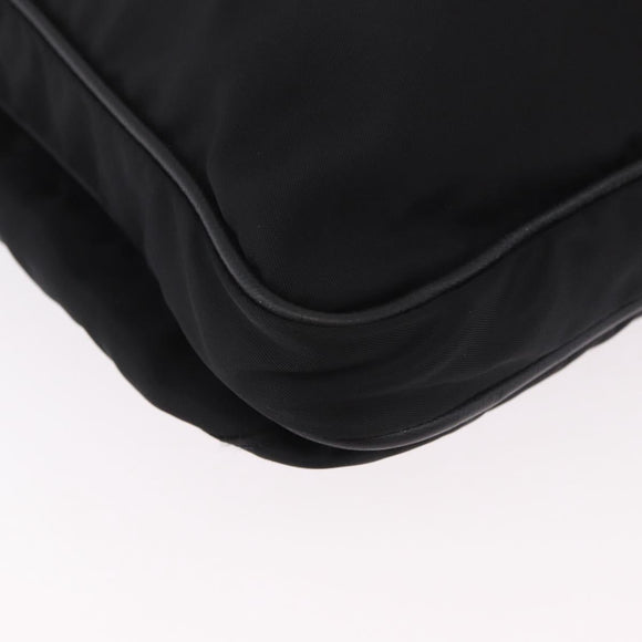 PRADA Shoulder Bag Nylon Black Silver Auth 186089A