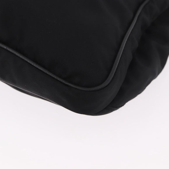 PRADA Shoulder Bag Nylon Black Silver Auth 186089A