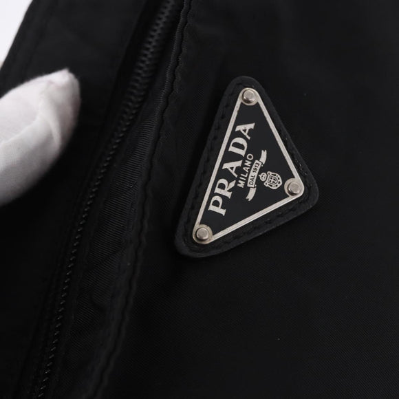PRADA Shoulder Bag Nylon Black Silver Auth 186089A