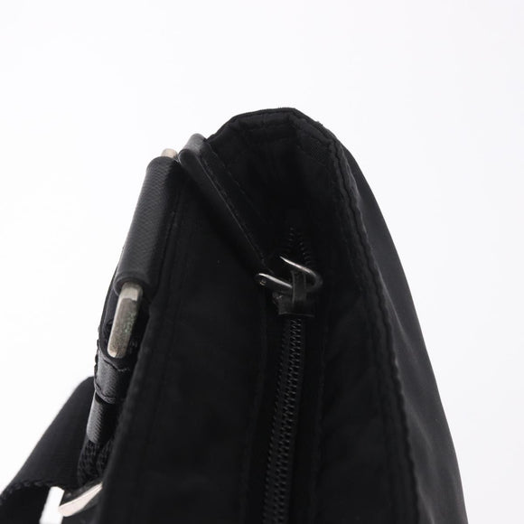 PRADA Shoulder Bag Nylon Black Silver Auth 186089A