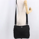 PRADA Shoulder Bag Nylon Black Silver Auth 186089A-26