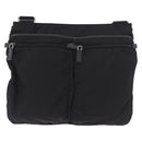PRADA Shoulder Bag Nylon Black Silver Auth 186089A-2