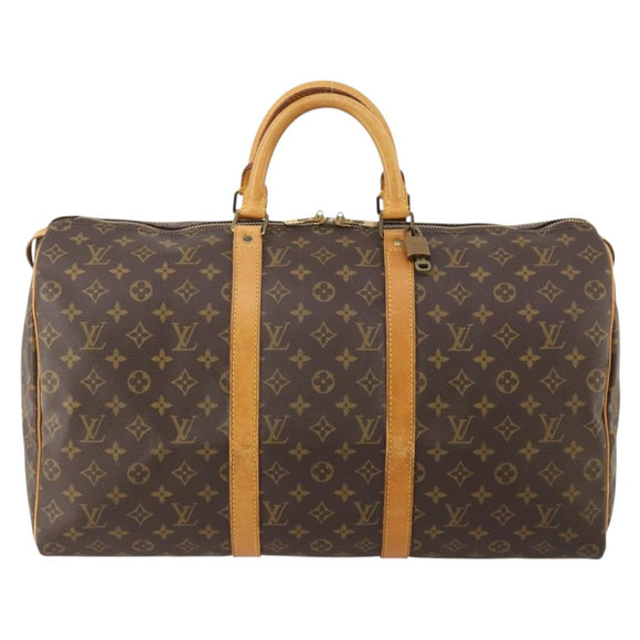 LOUIS VUITTON Monogram Keepall 50 Boston Bag M41426 LV Auth 186091A