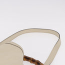 GUCCI Bamboo Hand Bag Leather 2way White Gold 169976 Auth 186098A-14