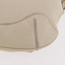GUCCI Bamboo Hand Bag Leather 2way White Gold 169976 Auth 186098A-15