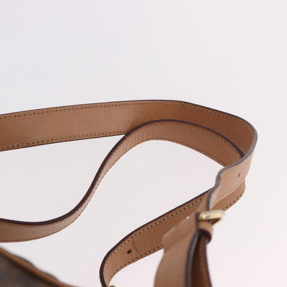 CELINE Macadam Canvas Rugzak PVC Leer Bruin Goud Auth 186101A
