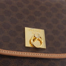 CELINE Macadam Canvas Backpack PVC Leather Brown Gold Auth 186101A-20