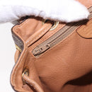 CELINE Macadam Canvas Rugzak PVC Leer Bruin Goud Auth 186101A-24