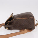 CELINE Macadam Canvas Rugzak PVC Leer Bruin Goud Auth 186101A-4