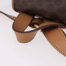 CELINE Macadam Canvas Rugzak PVC Leer Bruin Goud Auth 186101A-7
