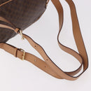 CELINE Macadam Canvas Rugzak PVC Leer Bruin Goud Auth 186101A-8