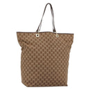 GUCCI GG Canvas Tote Bag Brown Gold 002 1097 Auth 186104-1